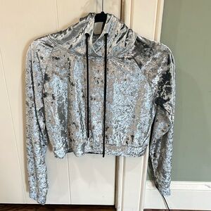 Emma and Sam velvet cropped hoodie